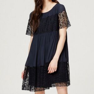 Loft | Blue Lace Mini Dress, XLP